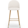 Buy Stool Upholstered in Bouclé Fabric - Scandinavian Design - Bennett White 60481 - in the UK