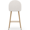 Buy Stool Upholstered in Bouclé Fabric - Scandinavian Design - Bennett White 60481 in the United Kingdom