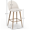 Buy Stool Upholstered in Bouclé Fabric - Scandinavian Design - Bennett White 60482 in the United Kingdom