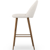 Buy Stool Upholstered in Bouclé Fabric - Scandinavian Design - Bennett White 60482 with a guarantee