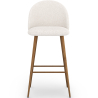 Buy Stool Upholstered in Bouclé Fabric - Scandinavian Design - Bennett White 60482 - in the UK