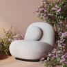 Buy White boucle armchair upholstered - Black legs - Nuiba White 60483 - prices