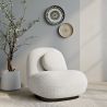 Buy White boucle armchair upholstered - Black legs - Nuiba White 60483 - prices