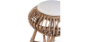 Buy Low Round Stool in Boho Bali Design, Rattan and Canvas - Yuva White 60284 home delivery