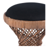 Buy Low Garden Stool with Cushion in Boho Bali Design, Rattan - Tambour Black 60288 at MyFaktory