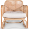 Buy Rattan Armchair with Cushion, Boho Bali Design - Leta White 60300 - in the UK