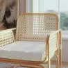 Buy Rattan Armchair with Cushion, Boho Bali Design - Leta White 60300 - prices