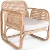 Buy Rattan Armchair with Cushion, Boho Bali Design - Leta White 60300 home delivery