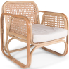 Buy Rattan Armchair with Cushion, Boho Bali Design - Leta White 60300 home delivery