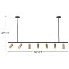 Buy Rail Ceiling Lamp - 7 Adjustable Gold Spotlights - 140CM - Lark Gold 60517 - in the UK