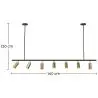 Buy Rail Ceiling Lamp - 7 Adjustable Gold Spotlights - 140CM - Lark Gold 60517 - in the UK