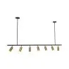 Buy Rail Ceiling Lamp - 7 Adjustable Gold Spotlights - 140CM - Lark Gold 60517 - in the UK