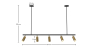 Buy Rail Ceiling Lamp - 5 Adjustable Gold Spotlights - 110CM - Lark Gold 60518 - in the UK