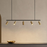 Buy Rail Ceiling Lamp - 5 Adjustable Gold Spotlights - 110CM - Lark Gold 60518 - in the UK