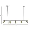 Buy Rail Ceiling Lamp - 5 Adjustable Gold Spotlights - 110CM - Lark Gold 60518 - in the UK