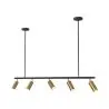 Buy Rail Ceiling Lamp - 5 Adjustable Gold Spotlights - 110CM - Lark Gold 60518 - in the UK