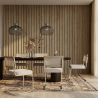 Buy Dining Chair Natural Rattan Lattice Back Boucle Design - Jya White 60537 - prices