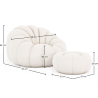Buy Upholstered Armchair with Ottoman - White Boucle - Calera White 60542 at MyFaktory
