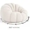 Buy Upholstered Armchair with Ottoman - White Boucle - Calera White 60542 - in the UK
