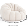 Buy Upholstered Armchair with Ottoman - White Boucle - Calera White 60542 - prices