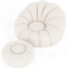 Buy Upholstered Armchair with Ottoman - White Boucle - Calera White 60542 in the United Kingdom