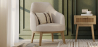 Buy Upholstered Dining Chair - White Boucle - Yenva White 60543 - prices