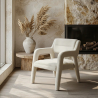 Buy Upholstered Dining Chair - White Boucle - Larsa White 60544 in the United Kingdom