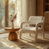 Buy Upholstered Dining Chair - White Boucle - Larsa White 60544 with a guarantee