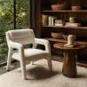 Buy Upholstered Dining Chair - White Boucle - Larsa White 60544 with a guarantee