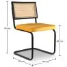 Buy Pack Industrial Wooden Table (200cm) & 8 Rattan and Velvet Mesh Chairs - Nema Mustard 60572 in the United Kingdom