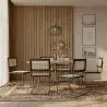 Buy Pack Hairpin Dining Table 150x90 & 6 Black Rattan Mesh Chairs - Canvas Black 60578 - in the UK