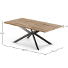 Buy Pack Industrial Wooden Table (200cm) & 8 Rattan and Velvet Mesh Chairs - Jenka Dark blue 60594 at MyFaktory