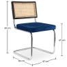 Buy Pack Industrial Wooden Table (200cm) & 8 Rattan and Velvet Mesh Chairs - Jenka Dark blue 60594 in the United Kingdom