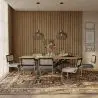 Buy Pack Industrial Wooden Table (220cm) & 8 Rattan and Velvet Mesh Chairs - Jenka Dark blue 60597 - in the UK
