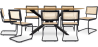 Buy Pack Industrial Wooden Table (220cm) & 8 Rattan Mesh and Black Wood Chairs - Canvas Black 60564 - prices