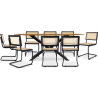 Buy Pack Industrial Wooden Table (220cm) & 8 Rattan Mesh and Black Wood Chairs - Canvas Black 60564 - prices