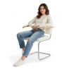 Buy Dining Chair Boucle Design with Armrest - Nui White 60540 at MyFaktory