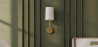 Buy Lamp Wall Light - Gold with Fabric Shade - Sawe Gold 60524 - prices