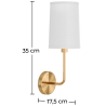 Buy Lamp Wall Light - Gold with Fabric Shade - Sawe Gold 60524 at MyFaktory
