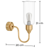 Buy Chandelier Lamp - Golden Wall Light - Rene Transparent 60527 - in the UK