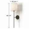 Buy Lamp Wall Light - Black with Fabric Shade - Norman Black 60525 - in the UK