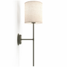 Buy Lamp Wall Light - Black with Fabric Shade - Norman Black 60525 in the United Kingdom