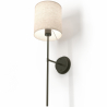 Buy Lamp Wall Light - Black with Fabric Shade - Norman Black 60525 home delivery