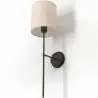 Buy Lamp Wall Light - Black with Fabric Shade - Norman Black 60525 with a guarantee
