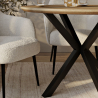 Buy Round Dining Table - Industrial - Wood and Metal - Alise Natural wood 60609 in the United Kingdom