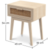 Buy Bedside Table with Drawer - Boho Bali Wood - Hanay Natural 60605 - in the UK