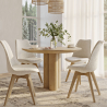 Buy Upholstered Dining Chair - White Boucle - Tulipe White 60614 at MyFaktory
