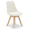 Buy Upholstered Dining Chair - White Boucle - Tulipe White 60614 - in the UK