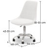 Buy Desk Chair with Wheels - White Boucle - Tulipe White 60615 home delivery