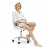 Buy Desk Chair with Wheels - White Boucle - Tulipe White 60615 at MyFaktory